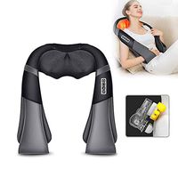 Cordless Shiatsu Neck and Shoulder Massager with Heat - Electric Back Massage Pillow with 4D Deep Tissue Kneading for Neck, Shoulder, Back, Legs, Foot Muscle Pain Relief - Home, Office, and Car Use
