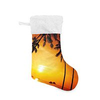 Christmas Socks Palm-Trees-Beautiful-Scenery-Sunset-Chang-Island-T Personalized Santa Stocking Gift Kids Fireplace/Restaurant/Hotel/Club/bar for Xmas Tree Decor