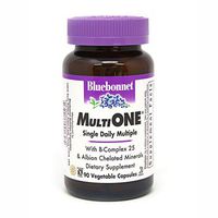 Bluebonnet Nutrition Multi One (with Iron) Vegetable Capsules, Complete Full Spectrum Multiple Vitamin Supplement, B Vitamins, Gluten Free, Milk Free, Kosher, 90 Vegetable Capsules, 3 Month Supply
