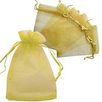 Allgala 100 Count Orangza Gift Party Favor Bags with Drawstring-6x8 Inch-Gold-PF53303