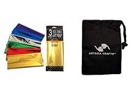 Darice DIY Crafts Supplies Gift Wrapping Tissue Foil Gold 20 x 26 inches Sheets 3 Sheets (12 Pack) 2506 95 Bundle with 1 Artsiga Crafts Small Bag