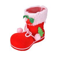 BEYOLO Christmas Candy Boots Flocking Socks Kids Xmas Creative Santa Claus Gift Bags Ornaments Tree Decor Pendants Home Party Decorations (Medium)