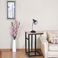 Mijaution End Table - Overbed Table Bedside Table Couch Table Snack Table for Coffee Laptop Tablet - Medical Or Household Table (Black-B, 22.0"x14.2"x23.6"(56x36x60cm))