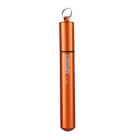 youeneom Stainless Steel Telescopic Drinking Straws-8.4'' Portable Reusable Straws Retractable Adjustable with Aluminum Case and Cleaning Brush for Coffee Smoothie Juice Coke (Orange)