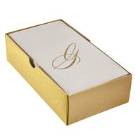 Silver Spoons LINEN FEEL DISPOSABLE MONOGRAMMED GUEST TOWELS | Initial “G” |, 48 PC