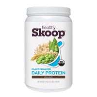 Plant Based Protein Daily Protein Powder | Healthy Skoop | USDA Certified Organic | BCAAs | Vegan, Dairy Free, Gluten Free, Non-GMO | Chocolate | 20 Servings | 19 Ounces