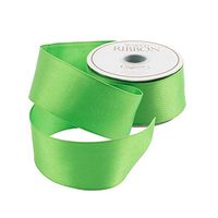 Caspari Solid Lime Green Satin Ribbon - Two 27 Ft. Spools
