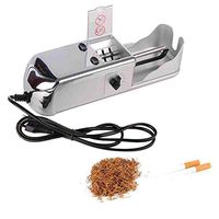CSPFAIRY Portable Electric Cigarette Rolling Machine with Self-Grinding Device DIY Machine Automatic Stuffing Machine Cigarettes Rolling Tamping Machine Equipped - Silver