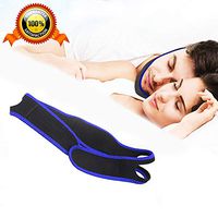 Anti Snore Chin Strap to Help Good Sleep - Advanced Snoring Solution Scientifically Designed - Adjustable Snore Reduction Straps for Men Women (Blue-Straight)
