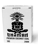 New Shaman Premium Natural Coconut Charcoal for Hookah, 26mm Cubes, 1KG Box, 60ct Made in Indonesia from Coconut Shell