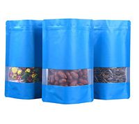 OneeSky 100 Pcs Premium Smell Proof Ziplock Bags FDA Approved Food Safe Double-Sided Color Mylar Foil Flat Heat Sealable Sample Stand Up Pouch (Blue, 18x26cm (7x10.2"))