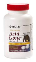 MAJOR Acid Gone Antacid E/S CHEW TAB Aluminum HYDROXIDE-160 MG White 100 Tablets UPC 309045365601
