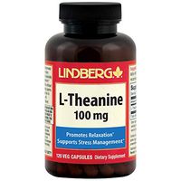 Lindberg L-Theanine 100 mg, Vegetarian Capsules, Promotes Relaxation* (120 Capsules)