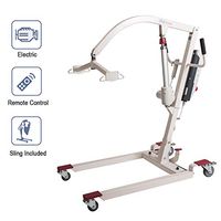 Hi-Fortune Electric Patient Lift Hydraulic Medical Body Lift with Full Mesh Sling, Opening Low Base for Home Use, 450lb Weight Capacity