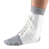 OTC Ankle Brace, Canvas Lace-Up, Semi-Rigid Spiral Stays, Large
