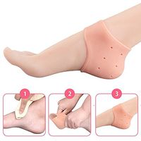 Silicone Gel Heel Protector - Plantar Fasciitis Soft Socks for Hard, Cracked, Dry Skin- 3 Pair- Moisturizing Protector by AngelaKerry