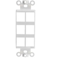 ACL Decora 6 Hole for Keystone Jack Wall Plate Insert, White, 1 Pack
