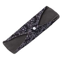Healifty Washable Sanitary Towel Washable Reusable Sanitary Towel Portable Foldable Breathable Bamboo Charcoal Cloth Menstrual Pads 25x18cm (M05)