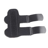 Grey990 1Pc Sponge Cloth Finger Splint Adjustable Posture Corrector Pain Injury Recovery - Hook and Loop Design Black