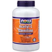Now Foods Acetyl-L Carnitine 500 mg - 200 Vcaps 4 Pack