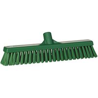 Vikan 31742 Coarse/Fine Sweep Floor Broom Head, Polypropylene Block, 16-1/2" Polyester Bristle, Green