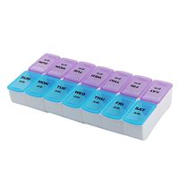 uxcell® Plastic Travel Home Medication Reminder Daily Am PM Weekly Pill Box Case