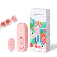 CONBOLA Ultrasonic Contact Lens Cleaner，Colored Contact Lenses Case，USB Rechargeable，Portable for Business/Travel.（Pink）