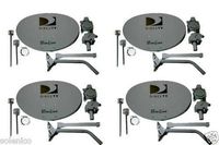 LOT 4 SLIMLINE DIRECTV DTV DISH ANTENNAS KA/KU HD MPEG4 W/MONOPOLES NO LNBF