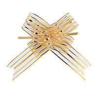 10 Pcs 50mm Organza Ribbon Pull Bows Wedding Party Car Decoration DIY Gift Wrap - Golden Ameesi