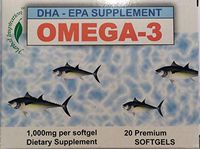 Omega-3 DHA-EPA Supplement 20 Softgels (Pack of 2)