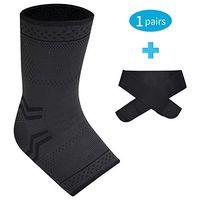 SWOLF Ankle Brace Toeless Compression Socks for Men Women, Arch Support Foot Compression Sleeves with Strap Relief Plantar Fasciitis Arch Pain, Reduce Swelling, Eases Achilles Tendonitis