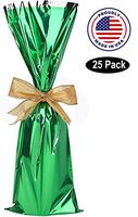 Metallic Mylar Wine Green Gift Bags for Bottles by MT Products-Sparkle Look- Great for a Wine Pull - Made in The USA (25 Pieces)