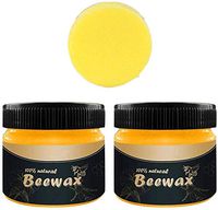 Wood Seasoning Beeswax，Beeswax Furniture Polish Complete Solution Furniture Care Renew Cutting Boards, Woods, Bamboo, Wooden Surface Beeswax Home Cleaning (2PCS)
