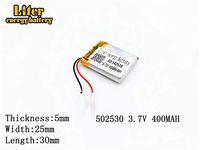 3.7V 400mAh 502530 Lithium Polymer Ion Rechargeable Battery Lithium Polymer Li-Po Battery for MP4 GPS MP3 Bluetooth Stereo DIY Gift