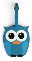 Whoo Owl Luggage Tag Blue