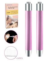 Ear Wax Removal Tool，Ear Pick，LED Lights Ear Cleaning Kit，Updated Version、Non-Slip，Soft Safety Spoon Head、BPA Free，Replaceable and Easy to Clean，Safe Material (Two Pink)