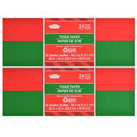 24 Red & Green Christmas Tissue Paper (Solid Colors) (48 Sheets (Red & Green))