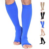 Knee High Compression Stockings, Firm Support 20-30 mmHg Opaque Maternity Pregnancy Compression Socks, Open-Toe, Ankle & Arch Support, Swelling, Varicose Veins, Edema, 1 Pair Blue M