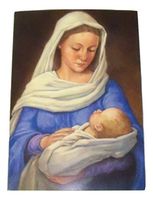 Religious Christmas Cards ~ Set of 16 Cards and Envelopes (Madonna and Child, Peace Joy and Many Blessings)