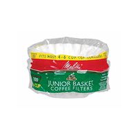Melitta Junior Basket Coffee Filters White 100 Count