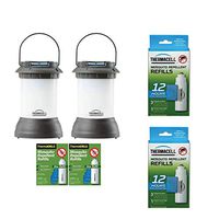Thermacell Mosquito Repeller Lantern & Refill Pack, Black (2 Pack) Bundle with Repellent Refill (2 Pack)