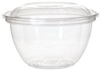 Eco-Products Clear Grab & Go Renewable & Compostable Salad Bowls & Lids, 18-Ounce, Case of 150 (EP-SB18)