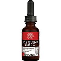 Global Healing Center Vegansafe B12, 2500 mcg Organic Sublingual Liquid Vitamin B12 Drops | 2-in-1 Methylcobalamin & Adenosylcobalamin Blend for Energy, Mood, and Heart Health, 30-Day Supply (1 Fl Oz)