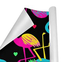 Gift Wrapping Paper Roll Flamingo Love Heart for Birthday,Holiday,Wedding,Baby Shower Gift Wrap - 3Rolls - 58inch x 23inch Per Roll