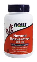 Now Foods Natural Resveratrol 200 mg Mega Potency 120 Vcaps ( Multi-Pack)