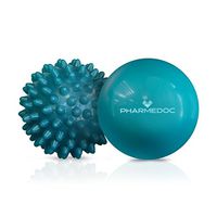 PharMeDoc Acupressure Massage Ball Set - 2.5 inch - Deep Tissue Neck, Back, Arm & Foot Massager for Physical Therapy, Athletes, Yoga - Smooth and Spiky Muscle Roller Lacrosse Balls (Combo)