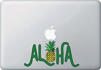 Yadda-Yadda Design Co. Aloha Pineapple Text - Laptop Trackpad Decal Vinyl StickerYYDCo. (Color and Size Choices Available) (7" w x 3.25" h) (Green Text)