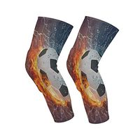 SLHFPX Knee Sleeve Sport Soccer Ball On Fire Full Leg Brace Compression Long Sleeves Pant Socks for Running, Jogging, Sports, Crossfit, Basketball, Joint Pain Relief, Men and Women 1 Pair