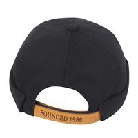 HNTDG Men Women Solid Color Dome Melon Hat Casual Wild Mechanic Brimless Hat Black