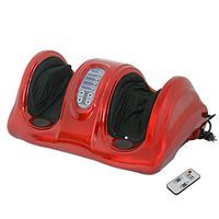 ZENSTYLE Electric Shiatsu Foot Massager Machine, Deep Kneading and Rolling w/Remote, Speed and Direction Adjustable, 3 Modes, Personal Health Care Salon Tool, Burgundy